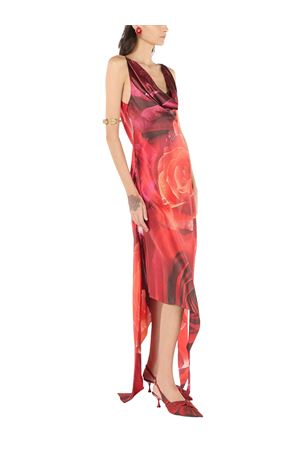 Dress With Asymmetrical Skirt And Rose Print ROBERTO CAVALLI | UKT116RYN4802000
